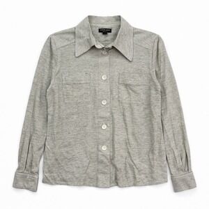 Giorgio Armani Beige 100% Hemp Long Sleeve Shirt Blouse Italy Size Large 42